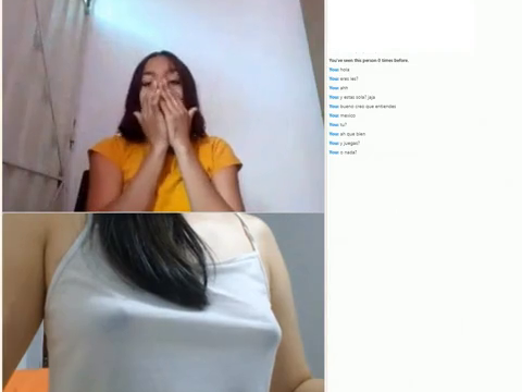 Latina Lesbians on Omegle masturbate while talking to each other