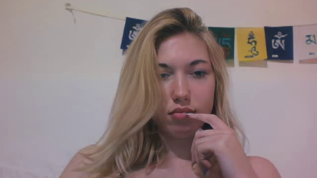 Blonde College slut is great on Webcam