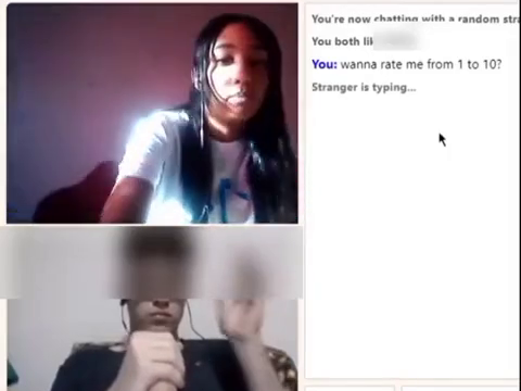 Black Girl on Omegle with perfect pussy masturbates.