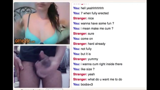 White Brunette on omegle flashing her perky tits